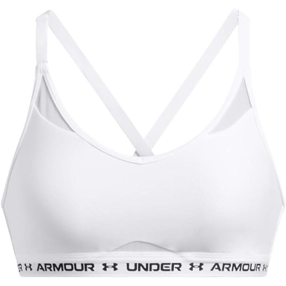 Under Armour Crossback Low Impact Sports Bra White Women's Sz L NEW UA Bra